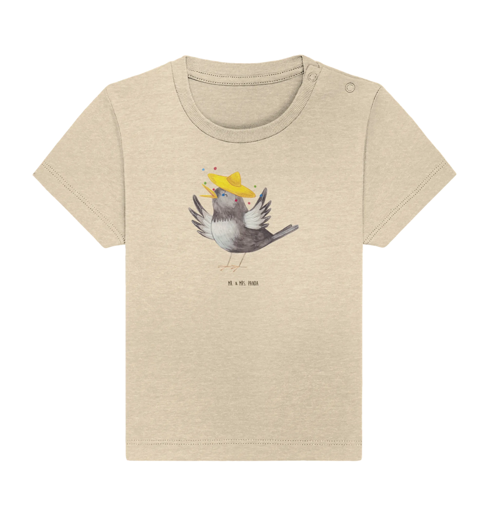 Organic Baby Shirt Rabe Sombrero Baby T-Shirt, Jungen Baby T-Shirt, Mädchen Baby T-Shirt, Shirt, Tiermotive, Gute Laune, lustige Sprüche, Tiere, Rabe, Vogel, Vögel, Spruch positiv, fröhlich sein, glücklich sein, Glück Spruch, froh, Elster, Motivation