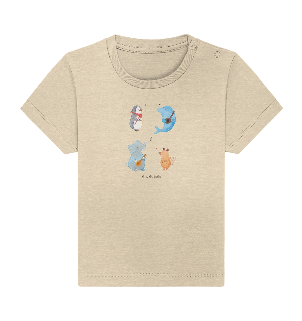 Organic Baby Shirt Big Band Baby T-Shirt, Jungen Baby T-Shirt, Mädchen Baby T-Shirt, Shirt, Tiermotive, Gute Laune, lustige Sprüche, Tiere, Hund, Pinguin, Maus, Elefant, Delfin, Gitarre, Band, Triangel, Musikanten, Musik