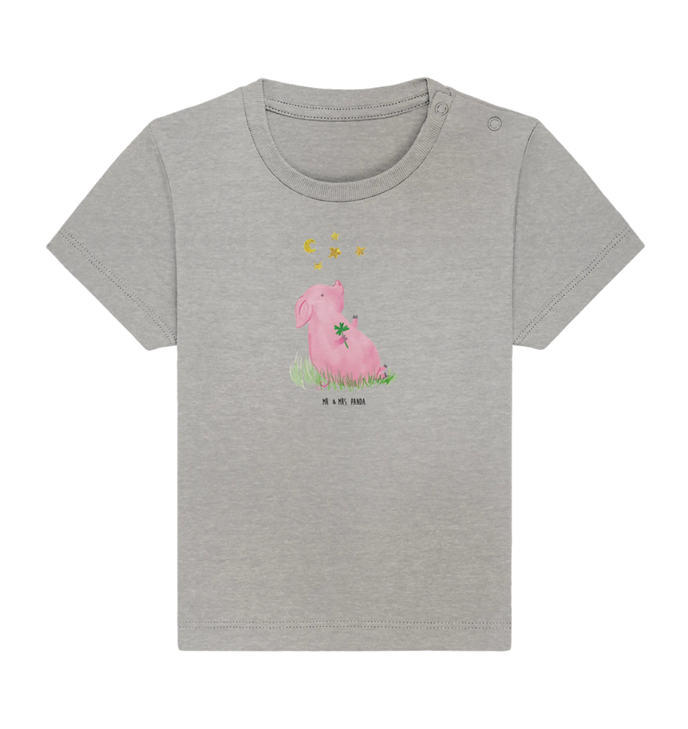 Organic Baby Shirt Schwein Glück Baby T-Shirt, Jungen Baby T-Shirt, Mädchen Baby T-Shirt, Shirt, Tiermotive, Gute Laune, lustige Sprüche, Tiere, Glücksschwein. Glück, Schwein, Schweinchen, Sterne, Sernchen, Ziele, Träume, Motivation, Glücksbringer