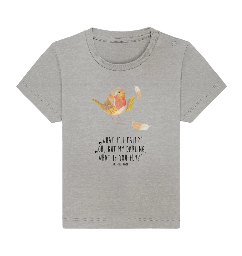 Organic Baby Shirt Rotkehlchen Federn Baby T-Shirt, Jungen Baby T-Shirt, Mädchen Baby T-Shirt, Shirt, Tiermotive, Gute Laune, lustige Sprüche, Tiere, What if i fall, Rotkehlchen, Spruch Motivation, Spruch Mut, Vogel, Motivation Sprüche, Motivationsbilder, fliegen