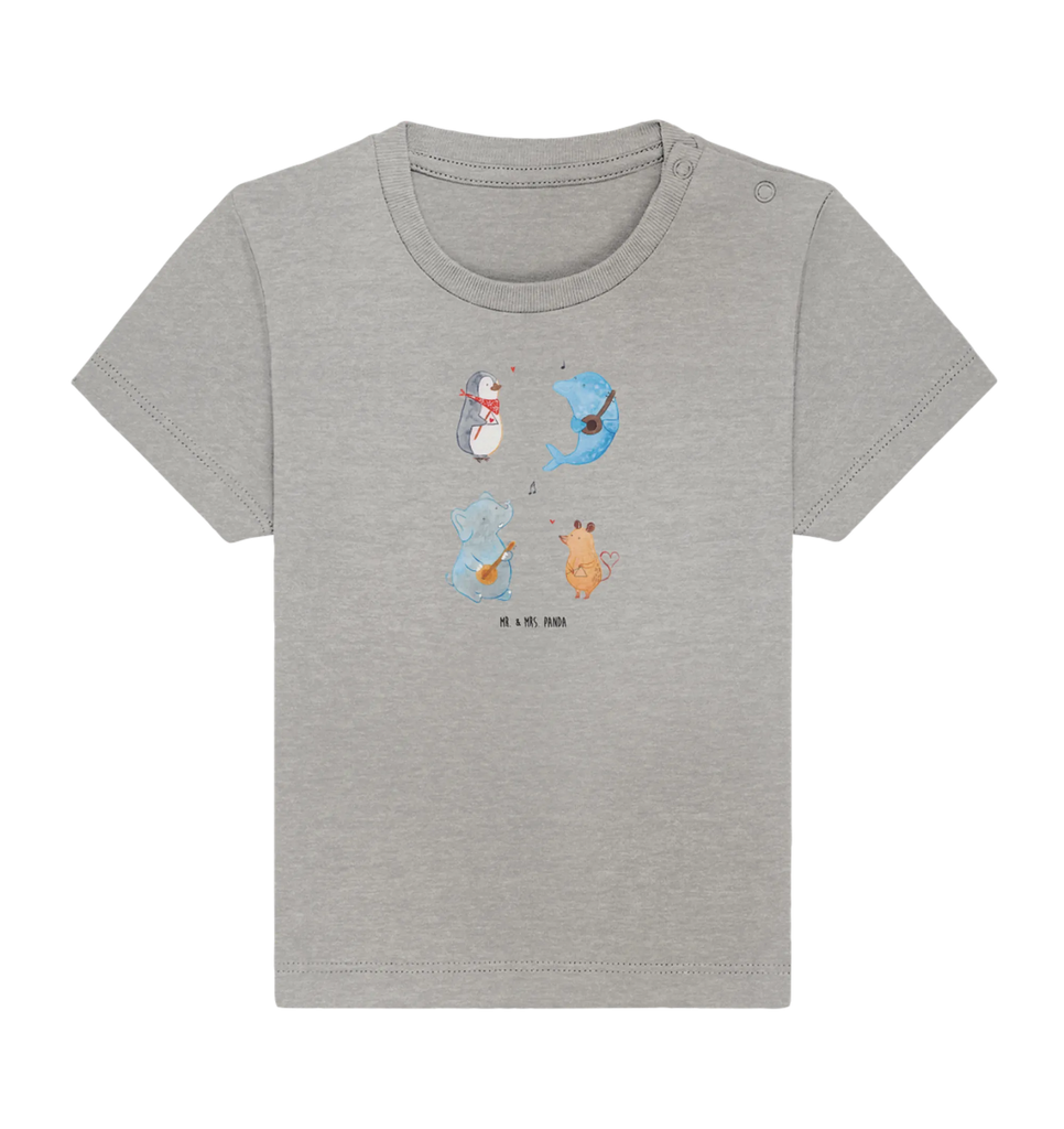 Organic Baby Shirt Big Band Baby T-Shirt, Jungen Baby T-Shirt, Mädchen Baby T-Shirt, Shirt, Tiermotive, Gute Laune, lustige Sprüche, Tiere, Hund, Pinguin, Maus, Elefant, Delfin, Gitarre, Band, Triangel, Musikanten, Musik