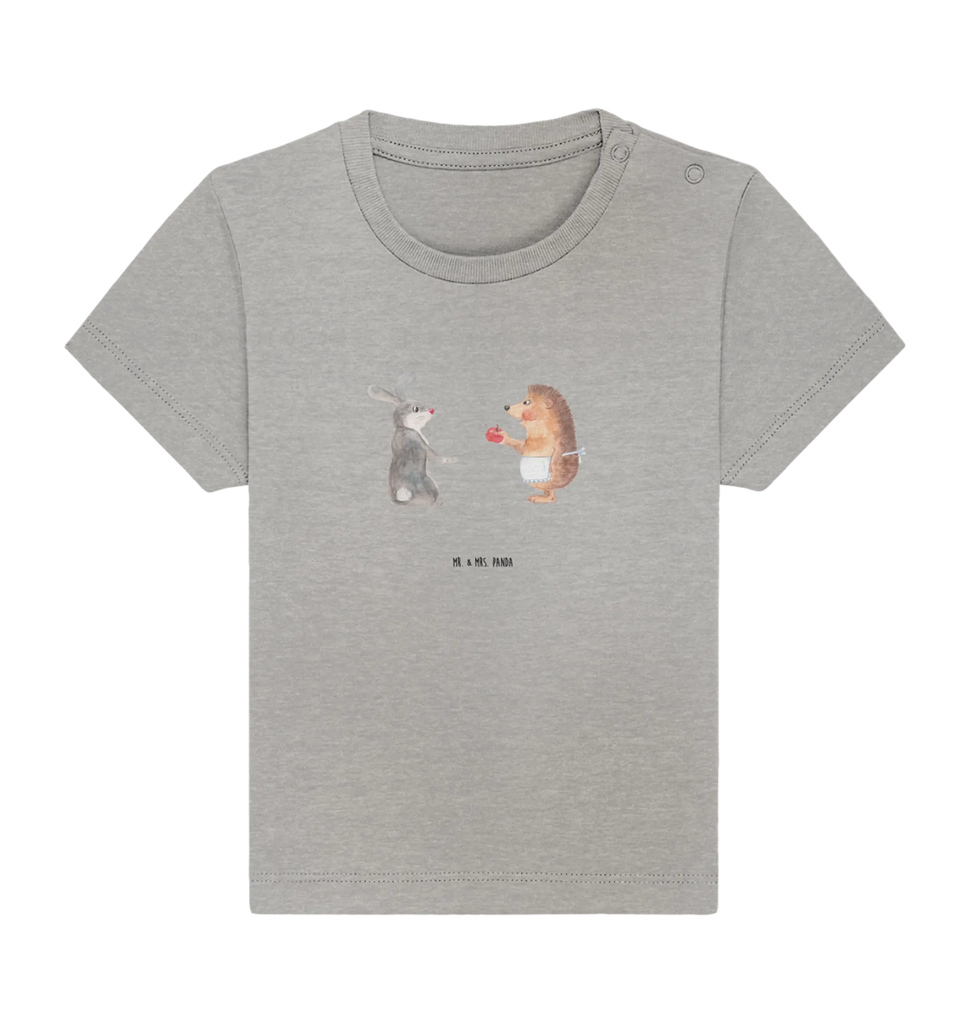 Organic Baby Shirt Hase Igel Baby T-Shirt, Jungen Baby T-Shirt, Mädchen Baby T-Shirt, Shirt, Tiermotive, Gute Laune, lustige Sprüche, Tiere, Igel und Hase, Igel, Hase, Liebe Spruch, Liebeskummer Geschenk, Herzschmerz, Trösten, Trennungsschmerz, Spruch romantisch