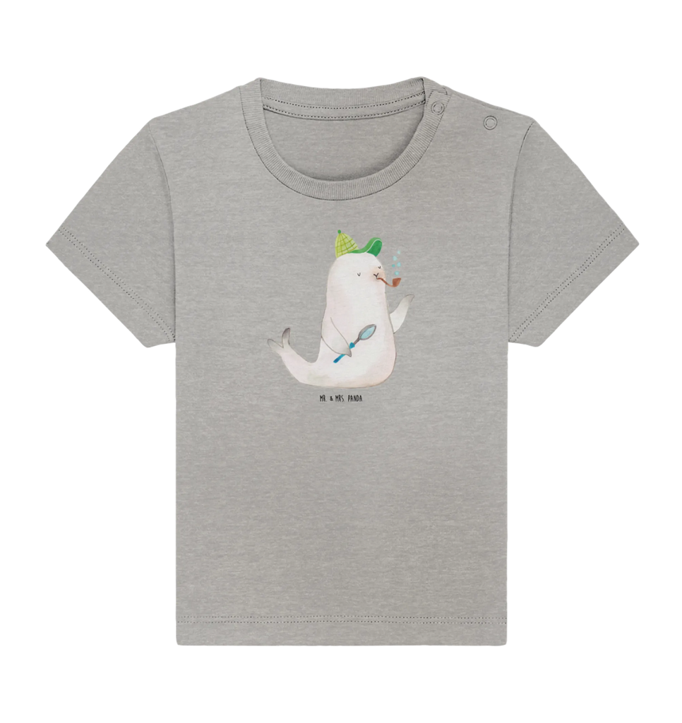 Organic Baby Shirt Robbe Sherlock Baby T-Shirt, Jungen Baby T-Shirt, Mädchen Baby T-Shirt, Shirt, Tiermotive, Gute Laune, lustige Sprüche, Tiere