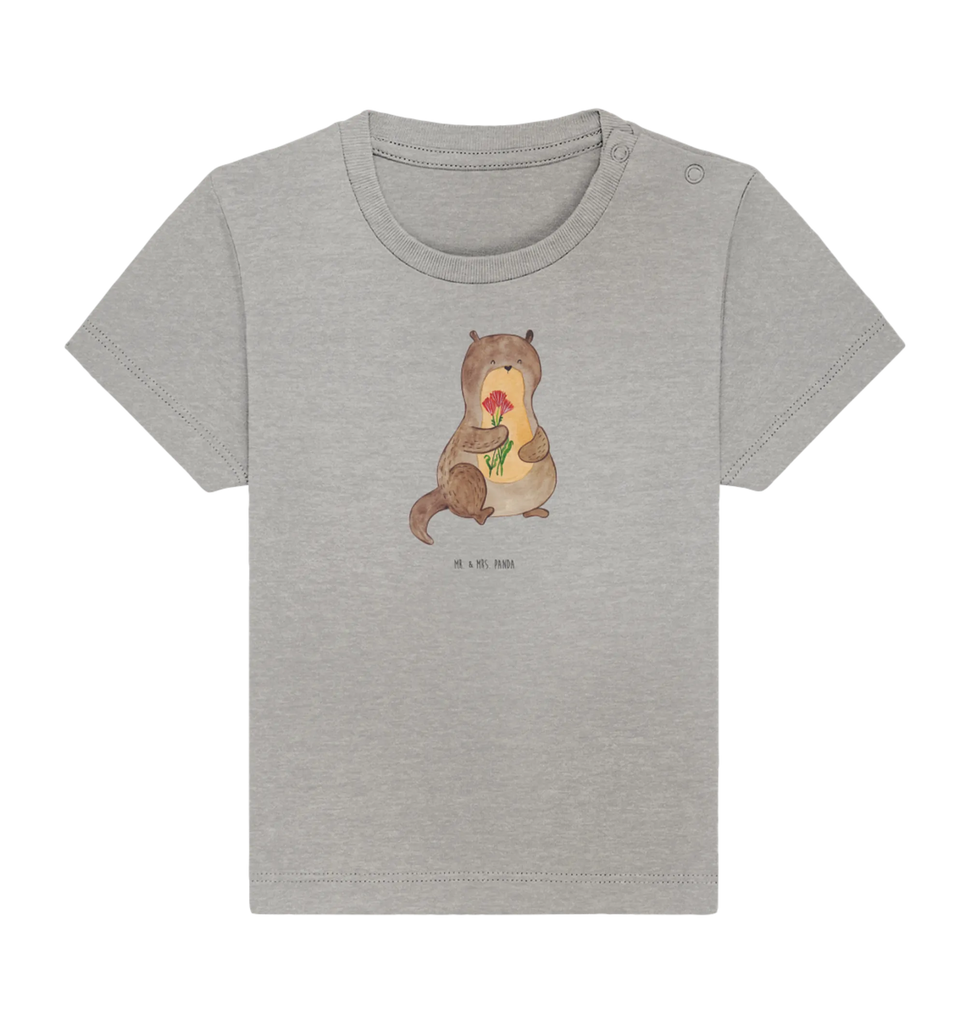 Organic Baby Shirt Otter Blumenstrauß Baby T-Shirt, Jungen Baby T-Shirt, Mädchen Baby T-Shirt, Shirt, Otter, Fischotter, Seeotter, Otter Seeotter See Otter