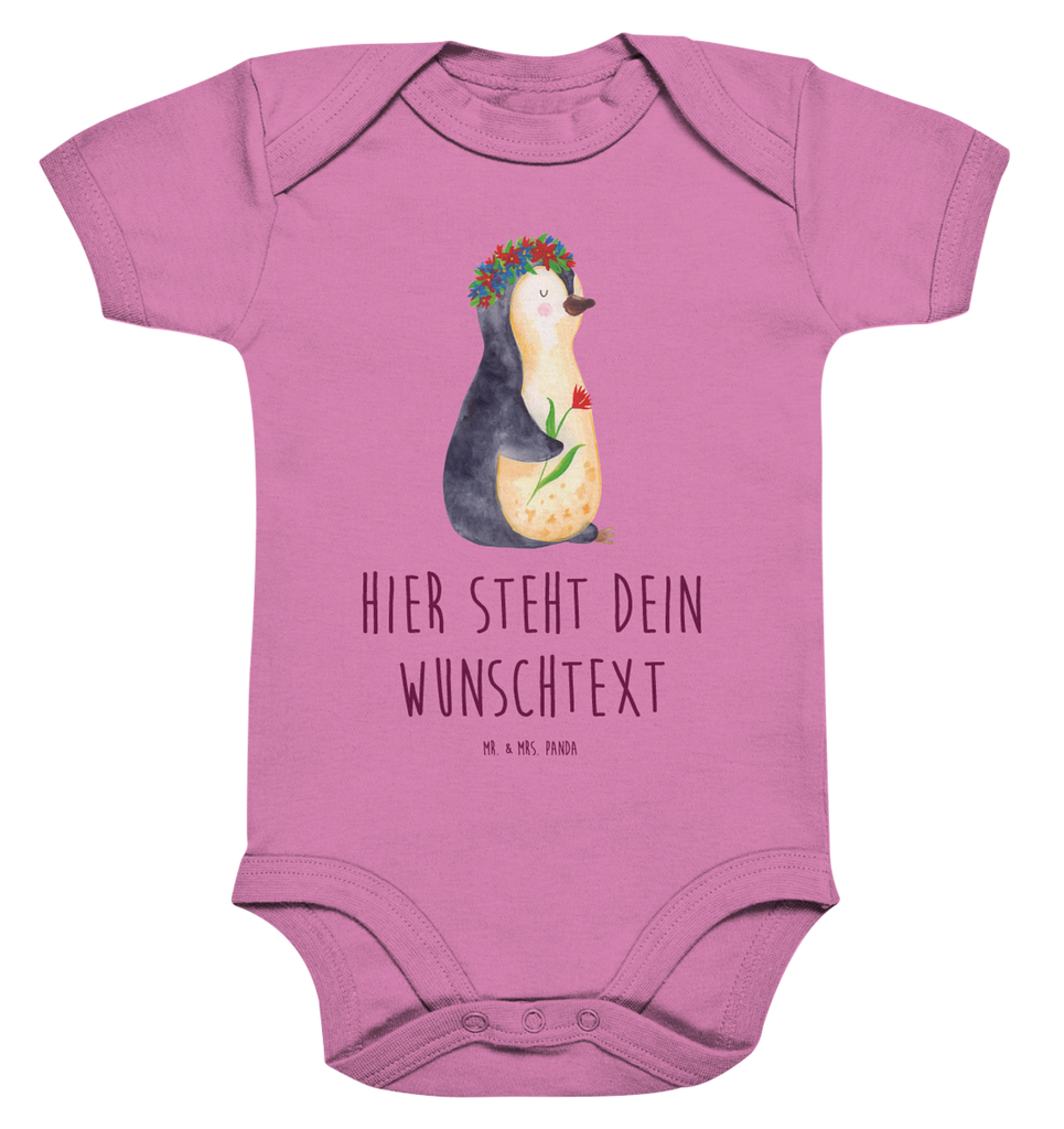 Personalisierter Baby Body Pinguin Blumenkranz Personalisierter Baby Body, Personalisierte Babykleidung, Personalisierter Babystrampler, Personalisierter Strampler, Personalisierter Wickelbody, Personalisierte Baby Erstausstattung, Junge, Mädchen, Pinguin, Pinguine, Blumenkranz, Universum, Leben, Wünsche, Ziele, Lebensziele, Motivation, Lebenslust, Liebeskummer, Geschenkidee