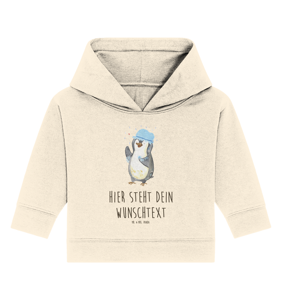 Personalisierter Baby Hoodie Pinguin Duschen Personalisierter Baby Hoodie, Baby Hoodie mit Namen, Babyhoodie Wunschtext, Pinguin, Pinguine, Dusche, duschen, Lebensmotto, Motivation, Neustart, Neuanfang, glücklich sein