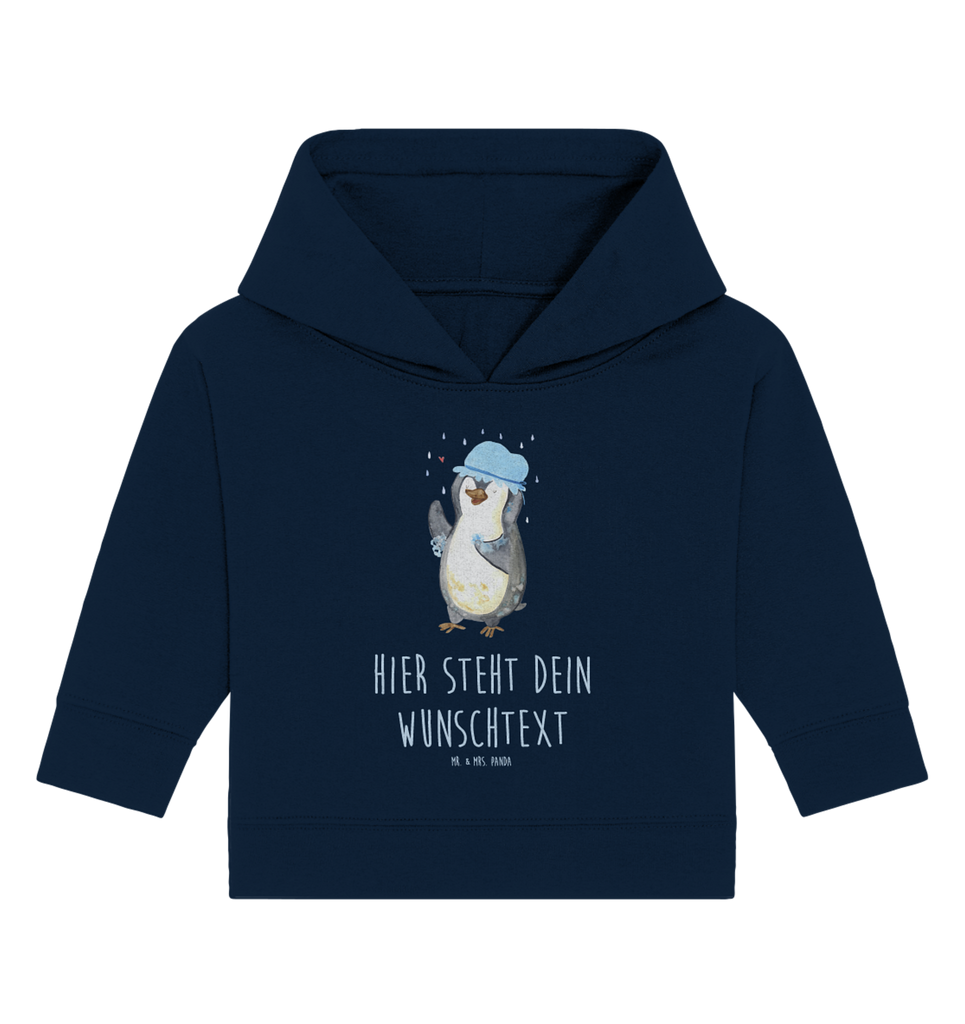 Personalisierter Baby Hoodie Pinguin Duschen Personalisierter Baby Hoodie, Baby Hoodie mit Namen, Babyhoodie Wunschtext, Pinguin, Pinguine, Dusche, duschen, Lebensmotto, Motivation, Neustart, Neuanfang, glücklich sein