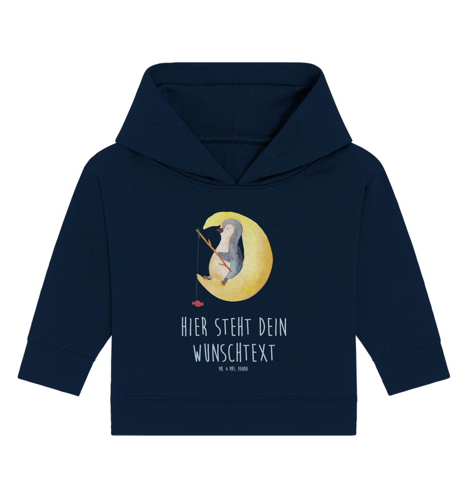 Personalisierter Baby Hoodie Pinguin Mond Personalisierter Baby Hoodie, Baby Hoodie mit Namen, Babyhoodie Wunschtext, Pinguin, Pinguine, Spruch, schlafen, Nachtruhe, Einschlafen, Schlafzimmer, Schlafstörungen, Gästezimmer