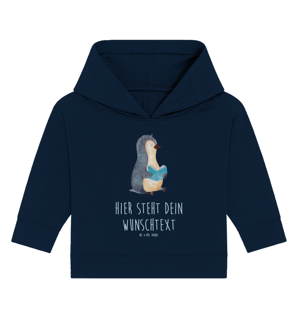 Personalisierter Baby Hoodie Pinguin Buch Personalisierter Baby Hoodie, Baby Hoodie mit Namen, Babyhoodie Wunschtext, Pinguin, Pinguine, Buch, Lesen, Bücherwurm, Nichtstun, Faulenzen, Ferien, Urlaub, Freizeit