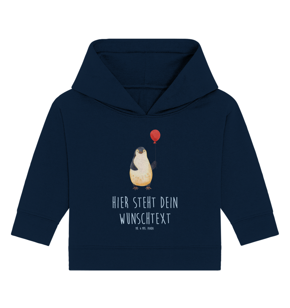 Personalisierter Baby Hoodie Pinguin Luftballon Personalisierter Baby Hoodie, Baby Hoodie mit Namen, Babyhoodie Wunschtext, Pinguin, Pinguine, Luftballon, Tagträume, Lebenslust, Geschenk Freundin, Geschenkidee, beste Freundin, Motivation, Neustart, neues Leben, Liebe, Glück