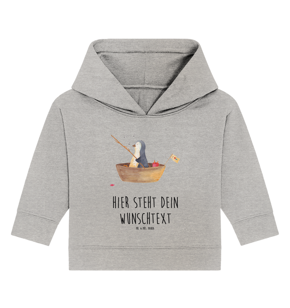 Personalisierter Baby Hoodie Pinguin Angelboot Personalisierter Baby Hoodie, Baby Hoodie mit Namen, Babyhoodie Wunschtext, Pinguin, Pinguine, Angeln, Boot, Angelboot, Lebenslust, Leben, genießen, Motivation, Neustart, Neuanfang, Trennung, Scheidung, Geschenkidee Liebeskummer