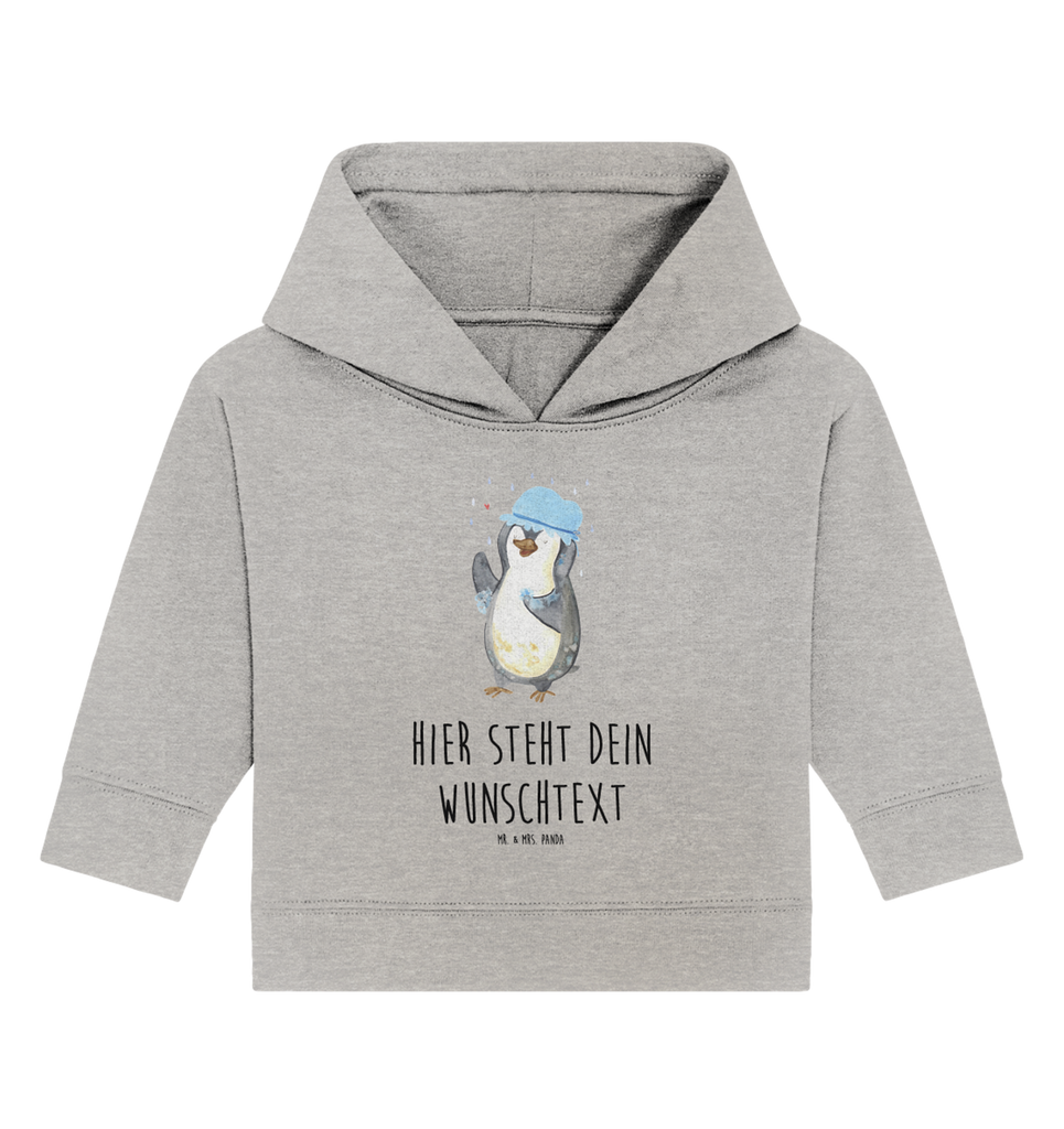 Personalisierter Baby Hoodie Pinguin Duschen Personalisierter Baby Hoodie, Baby Hoodie mit Namen, Babyhoodie Wunschtext, Pinguin, Pinguine, Dusche, duschen, Lebensmotto, Motivation, Neustart, Neuanfang, glücklich sein