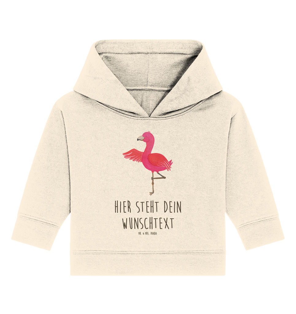 Personalisierter Baby Hoodie Flamingo Yoga Personalisierter Baby Hoodie, Baby Hoodie mit Namen, Babyhoodie Wunschtext, Flamingo, Vogel, Yoga, Namaste, Achtsamkeit, Yoga-Übung, Entspannung, Ärger, Aufregen, Tiefenentspannung