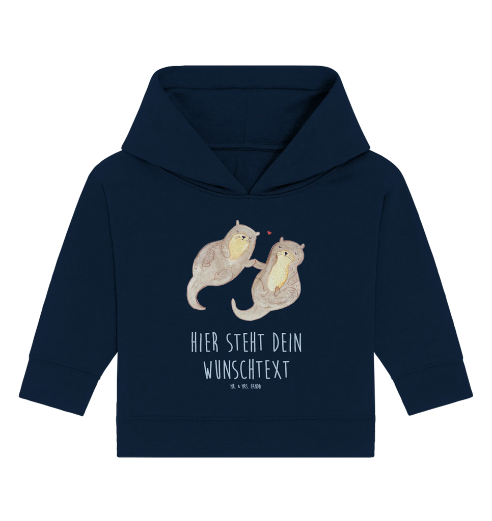 Personalisierter Baby Hoodie Otter Hände halten Personalisierter Baby Hoodie, Baby Hoodie mit Namen, Babyhoodie Wunschtext, Otter, Fischotter, Seeotter, Otter Seeotter See Otter