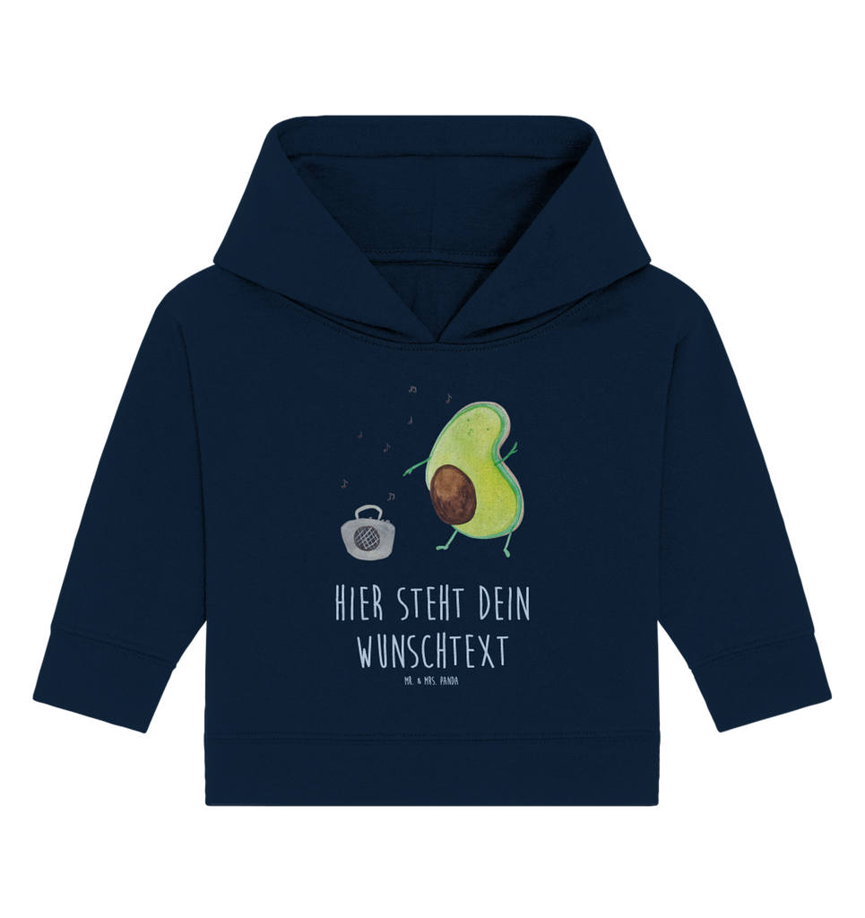 Personalisierter Baby Hoodie Avocado Tanzen Personalisierter Baby Hoodie, Baby Hoodie mit Namen, Babyhoodie Wunschtext, Avocado, Veggie, Vegan, Gesund