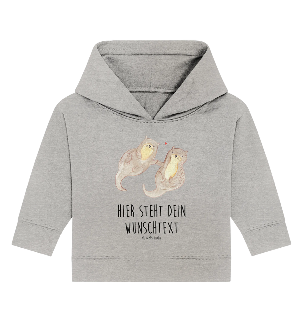 Personalisierter Baby Hoodie Otter Hände halten Personalisierter Baby Hoodie, Baby Hoodie mit Namen, Babyhoodie Wunschtext, Otter, Fischotter, Seeotter, Otter Seeotter See Otter