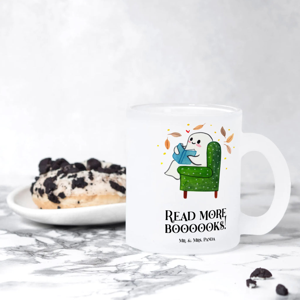 Teetasse Gespenst  Buch Teetasse, Teeglas, Teebecher, Tasse mit Henkel, Tasse, Glas Teetasse, Teetasse aus Glas, Halloween, Deko, Martinssingen, Dekoration, Geschenke, Schenken, Gespenst, Buch, Herbst, gemütlich