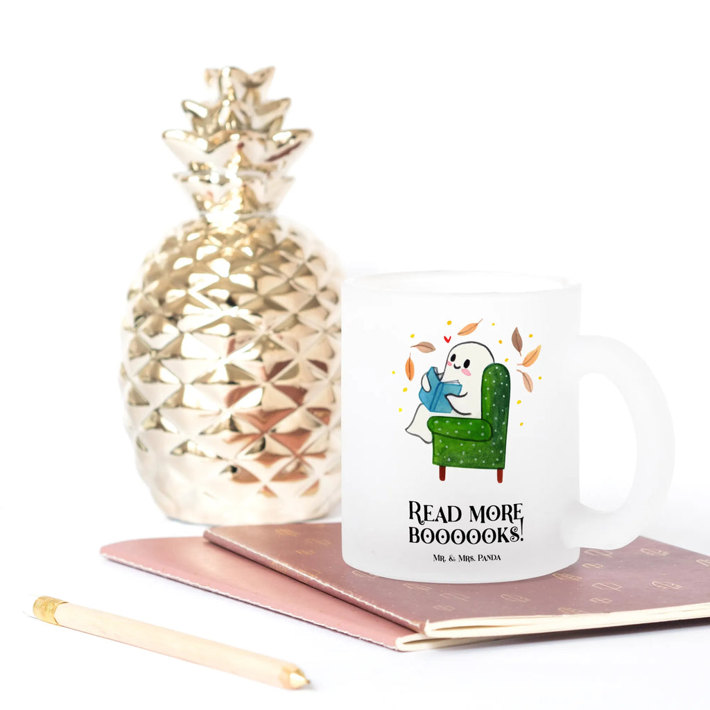 Teetasse Gespenst  Buch Teetasse, Teeglas, Teebecher, Tasse mit Henkel, Tasse, Glas Teetasse, Teetasse aus Glas, Halloween, Deko, Martinssingen, Dekoration, Geschenke, Schenken, Gespenst, Buch, Herbst, gemütlich