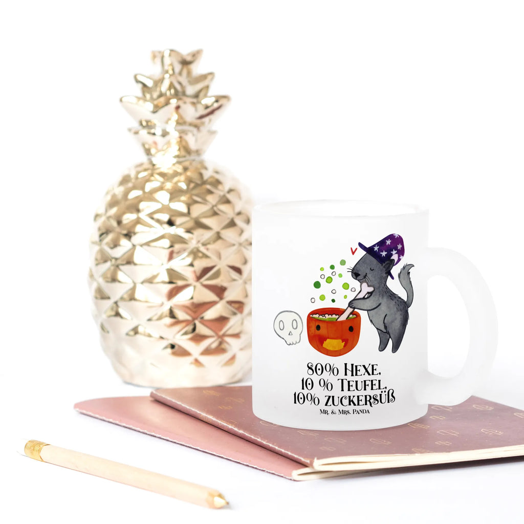 Teetasse Kater Hexenkessel Teetasse, Teeglas, Teebecher, Tasse mit Henkel, Tasse, Glas Teetasse, Teetasse aus Glas, Halloween, Deko, Martinssingen, Dekoration, Geschenke, Schenken, Hexe, Kater, Hexenkessel, Zaubertrank, Zaubern