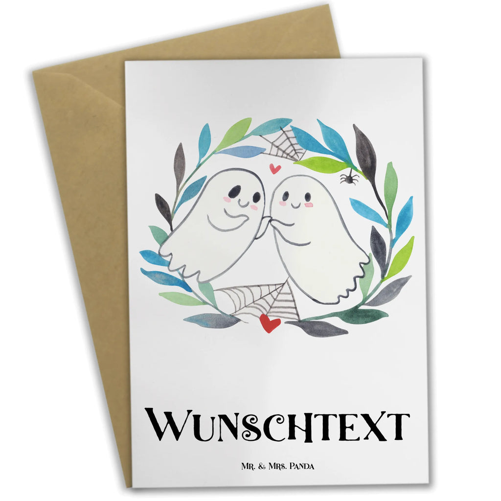 Personalisierte Grußkarte Gespenster  Liebe Personalisierte Grußkarte, Personalisiertere Klappkarte, Personalisierte Einladungskarte, Personalisierte Glückwunschkarte, Personalisierte Hochzeitskarte, Personalisierte Geburtstagskarte, Grußkarte mit Namen, Grußkarte selber drucken, Grußkarte selbst gestalten, Grußkarte mit persönlichen Nachrichten, Grußkarte als Geldgeschenk, Grußkarten personalisiert, Personalisierte Karte, Halloween, Deko, Martinssingen, Dekoration, Geschenke, Schenken, Gespenst, Paar, Verliebt