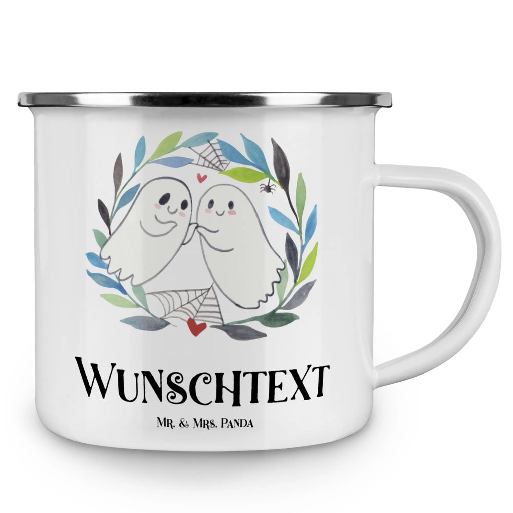 Personalisierte Emaille Tasse Gespenster  Liebe Emaille Tasse personalisiert, Emaille Tasse mit Namen, Campingtasse personalisiert, Namenstasse, Campingtasse bedrucken, Campinggeschirr personalsisert, tasse mit namen, personalisierte tassen, personalisierte tasse, tasse selbst gestalten, tasse bedrucken, tassen bedrucken, Halloween, Deko, Martinssingen, Dekoration, Geschenke, Schenken, Gespenst, Paar, Verliebt