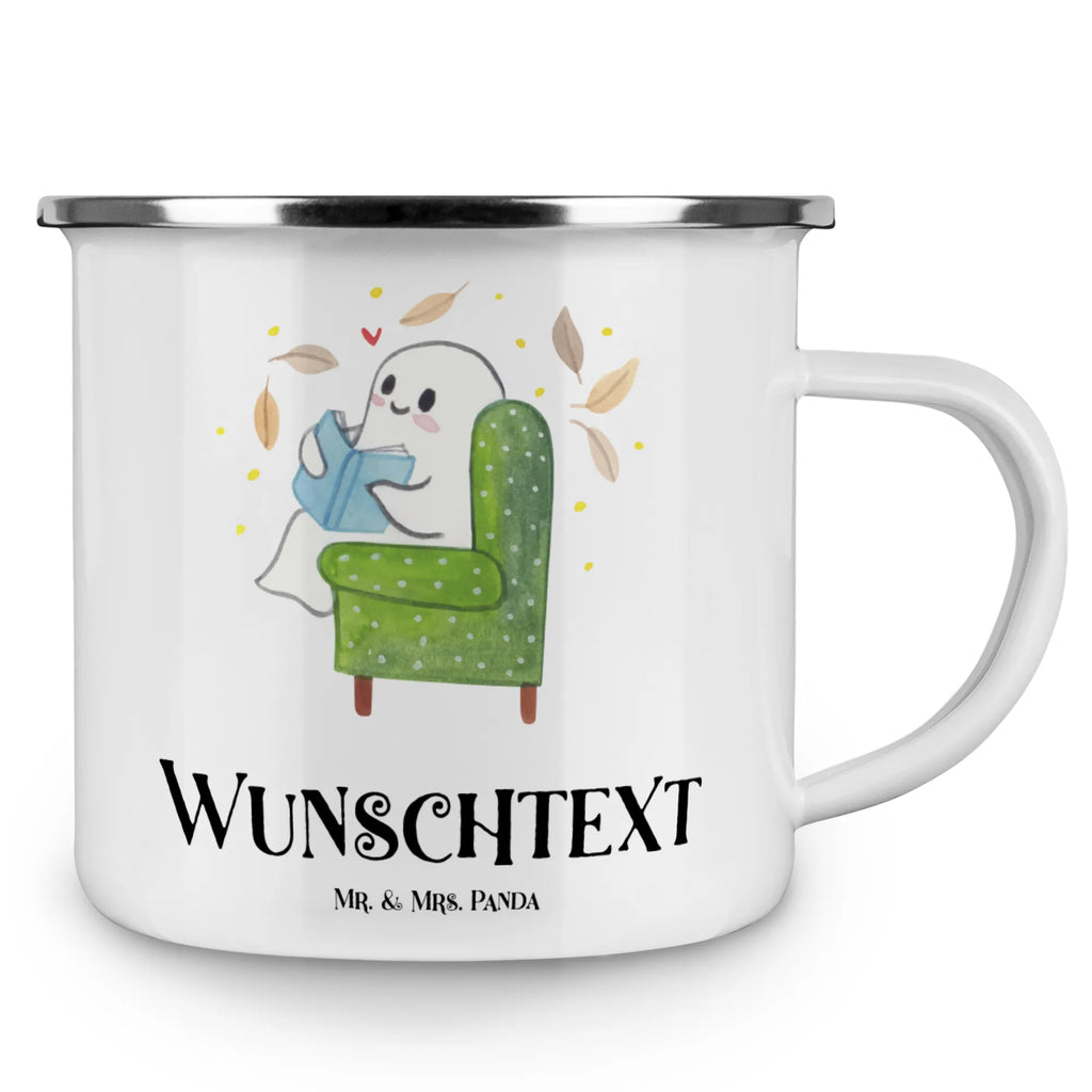 Personalisierte Emaille Tasse Gespenst  Buch Emaille Tasse personalisiert, Emaille Tasse mit Namen, Campingtasse personalisiert, Namenstasse, Campingtasse bedrucken, Campinggeschirr personalsisert, tasse mit namen, personalisierte tassen, personalisierte tasse, tasse selbst gestalten, tasse bedrucken, tassen bedrucken, Halloween, Deko, Martinssingen, Dekoration, Geschenke, Schenken, Gespenst, Buch, Herbst, gemütlich