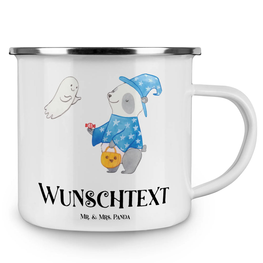 Personalisierte Emaille Tasse Panda Zauberer Emaille Tasse personalisiert, Emaille Tasse mit Namen, Campingtasse personalisiert, Namenstasse, Campingtasse bedrucken, Campinggeschirr personalsisert, tasse mit namen, personalisierte tassen, personalisierte tasse, tasse selbst gestalten, tasse bedrucken, tassen bedrucken, Halloween, Deko, Martinssingen, Dekoration, Geschenke, Schenken, Halloween Deko, Trick or Treat, Süßes sonst gibt's saures, Panda, Zauberer, Gespenst