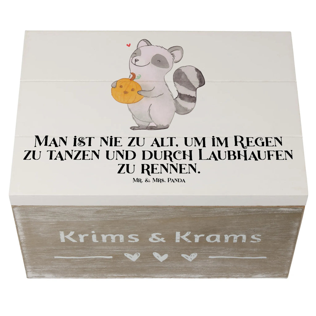 Holzkiste Waschbär Kürbis Holzkiste, Kiste, Schatzkiste, Truhe, Schatulle, XXL, Erinnerungsbox, Erinnerungskiste, Dekokiste, Aufbewahrungsbox, Geschenkbox, Geschenkdose, Halloween, Deko, Martinssingen, Dekoration, Geschenke, Schenken, Halloween Deko, Trick or Treat, Süßes sonst gibt's saures, Waschbär, Kürbis