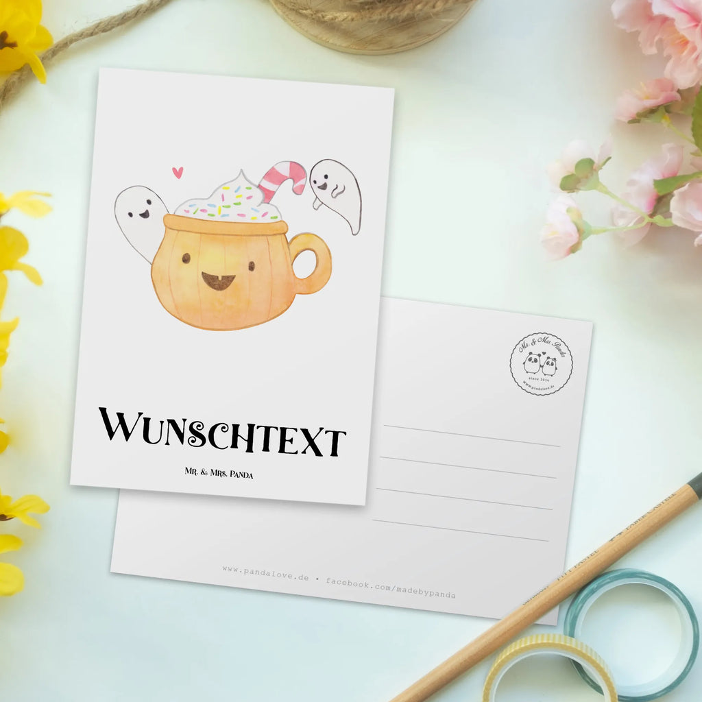 Personalisierte Postkarte Kaffee Gespenst Postkarte mit Namen, Postkarte bedrucken, Postkarte mit Wunschtext, Postkarte personalisierbar, Geschenkkarte mit Namen, Grußkarte mit Namen, Karte mit Namen, Einladung mit Namen, Ansichtskarte mit Namen, Geschenkkarte mit Wunschtext, Grußkarte mit Wunschtext, Karte mit Wunschtext, Einladung mit Wunschtext, Ansichtskarte mit Wunschtext, Halloween, Deko, Martinssingen, Dekoration, Geschenke, Schenken, Halloween Deko, Trick or Treat, Süßes sonst gibt's saures, Pumpkin spiced Latte, Kaffee, Gespenst