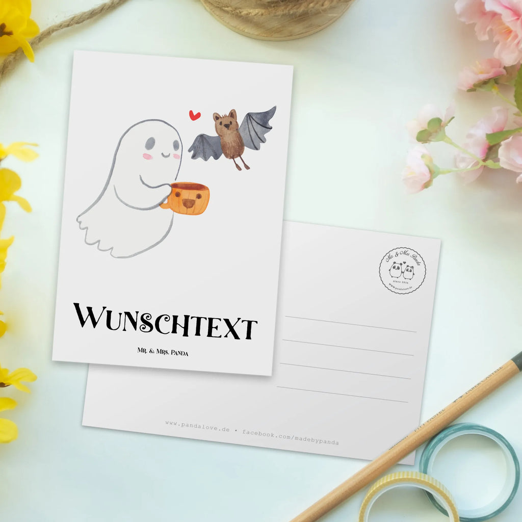 Personalisierte Postkarte Gespenst Kaffee Postkarte mit Namen, Postkarte bedrucken, Postkarte mit Wunschtext, Postkarte personalisierbar, Geschenkkarte mit Namen, Grußkarte mit Namen, Karte mit Namen, Einladung mit Namen, Ansichtskarte mit Namen, Geschenkkarte mit Wunschtext, Grußkarte mit Wunschtext, Karte mit Wunschtext, Einladung mit Wunschtext, Ansichtskarte mit Wunschtext, Halloween, Deko, Martinssingen, Dekoration, Geschenke, Schenken, Gespenst, Kaffee