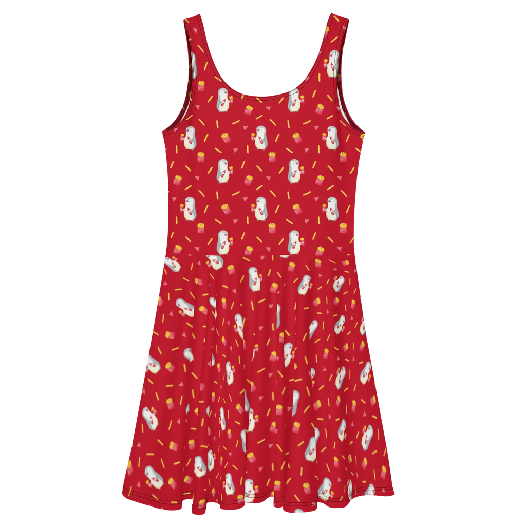 Sommerkleid Pinguin Pommes Muster Sommerkleid, Kleid, Skaterkleid, Liebe, Partner, Freund, Freundin, Ehemann, Ehefrau, Heiraten, Verlobung, Heiratsantrag, Liebesgeschenk, Jahrestag, Hocheitstag, Valentinstag, Geschenk für Frauen, Hochzeitstag, Mitbringsel, Geschenk für Freundin, Geschenk für Partner, Liebesbeweis, für Männer, für Ehemann