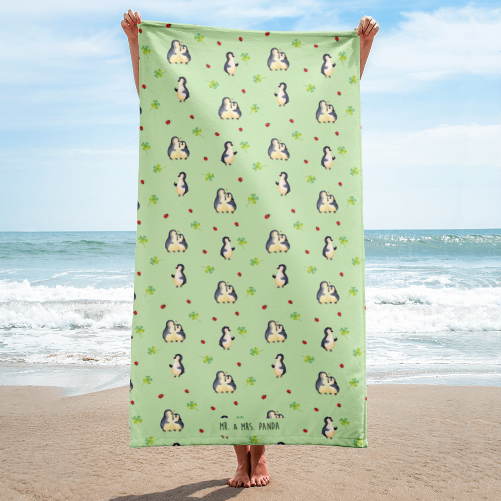 XL Badehandtuch Pinguin Marienkäfer Muster Handtuch, Badetuch, Duschtuch, Strandtuch, Saunatuch, Pinguin, Pinguine, Marienkäfer, Liebe, Wunder, Glück, Freude, Lebensfreude