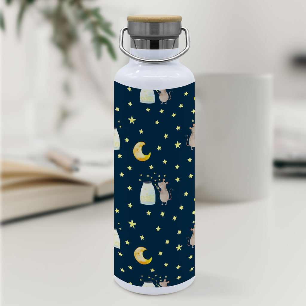 Trinkflasche Maus Sterne Muster Thermosflasche, Isolierflasche, Edelstahl, Trinkflasche, isoliert, Wamrhaltefunktion, Sportflasche, Flasche zum Sport, Sportlerflasche, Tiermotive, Gute Laune, lustige Sprüche, Tiere, Maus, Sterne, Wunsch, Kind, Taufe, Taufgeschenk, Geburt, Schwangerschaft, erstes Kind, Kindergeburtstag, Geburtstag, Hoffnung, Träume