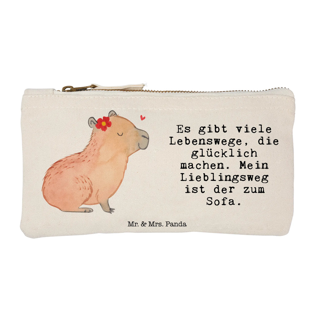 Schminktasche Capybara Blume Schminktasche, Kosmetiktasche, Kosmetikbeutel, Stiftemäppchen, Etui, Federmappe, Makeup, XXL, Schminketui, Kosmetiketui, Schlamperetui, Tiermotive, Gute Laune, lustige Sprüche, Tiere, Capybara