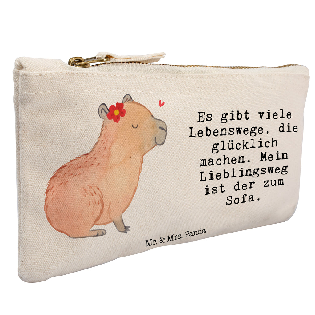 Schminktasche Capybara Blume Schminktasche, Kosmetiktasche, Kosmetikbeutel, Stiftemäppchen, Etui, Federmappe, Makeup, XXL, Schminketui, Kosmetiketui, Schlamperetui, Tiermotive, Gute Laune, lustige Sprüche, Tiere, Capybara