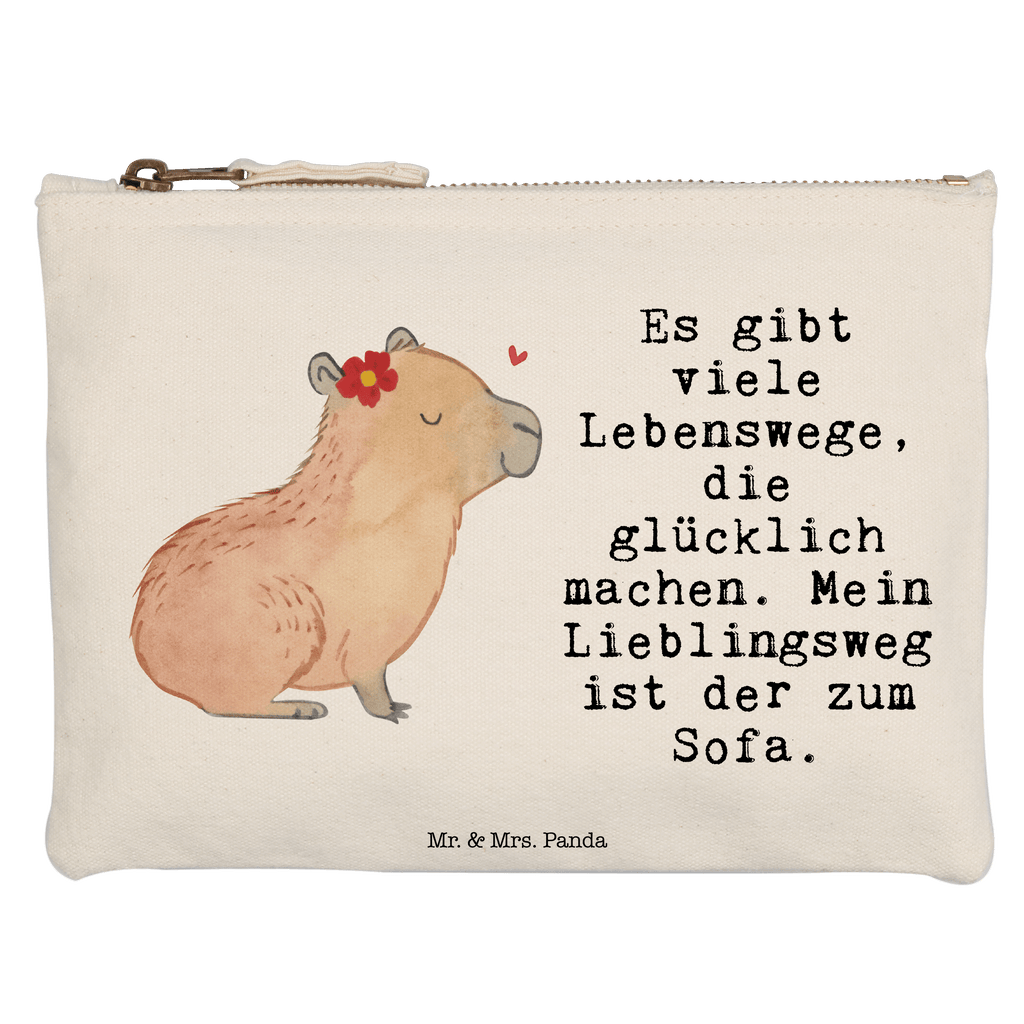 Schminktasche Capybara Blume Schminktasche, Kosmetiktasche, Kosmetikbeutel, Stiftemäppchen, Etui, Federmappe, Makeup, XXL, Schminketui, Kosmetiketui, Schlamperetui, Tiermotive, Gute Laune, lustige Sprüche, Tiere, Capybara