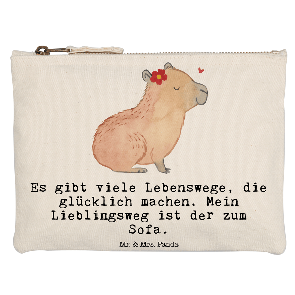 Schminktasche Capybara Blume Schminktasche, Kosmetiktasche, Kosmetikbeutel, Stiftemäppchen, Etui, Federmappe, Makeup, XXL, Schminketui, Kosmetiketui, Schlamperetui, Tiermotive, Gute Laune, lustige Sprüche, Tiere, Capybara