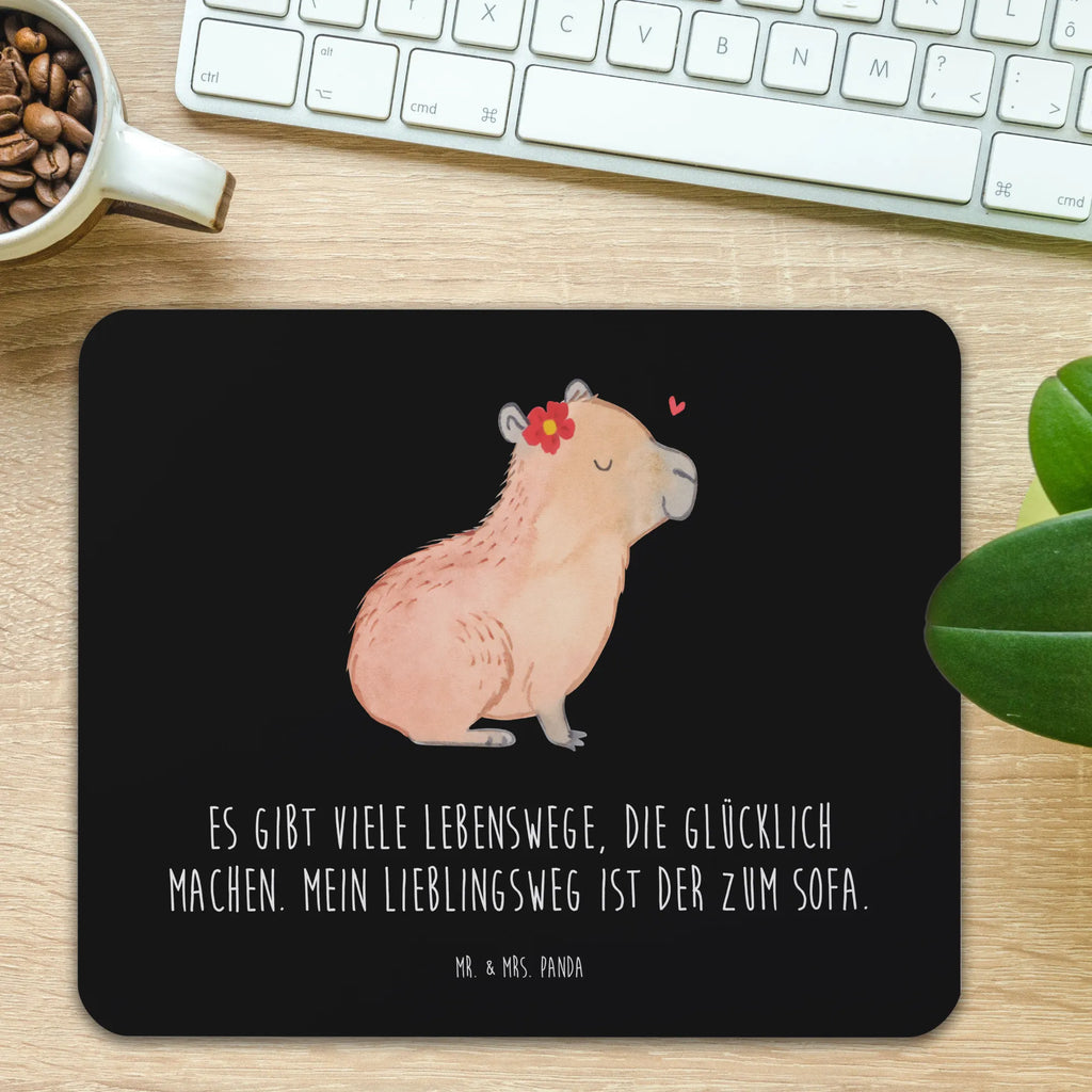 Mauspad Capybara Blume Mousepad, Computer zubehör, Büroausstattung, PC Zubehör, Arbeitszimmer, Mauspad, Einzigartiges Mauspad, Designer Mauspad, Mausunterlage, Mauspad Büro, Tiermotive, Gute Laune, lustige Sprüche, Tiere, Capybara