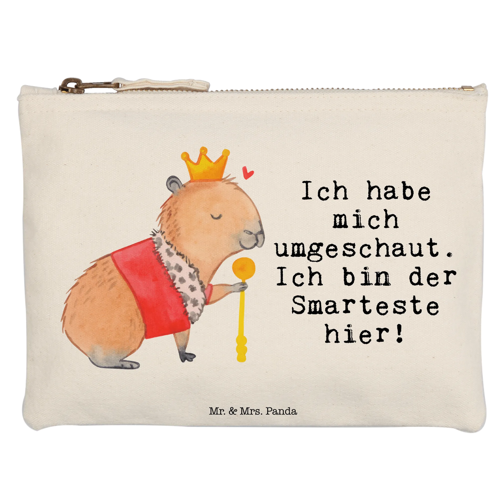 Schminktasche Capybara König Schminktasche, Kosmetiktasche, Kosmetikbeutel, Stiftemäppchen, Etui, Federmappe, Makeup, XXL, Schminketui, Kosmetiketui, Schlamperetui, Tiermotive, Gute Laune, lustige Sprüche, Tiere, Capybara, König