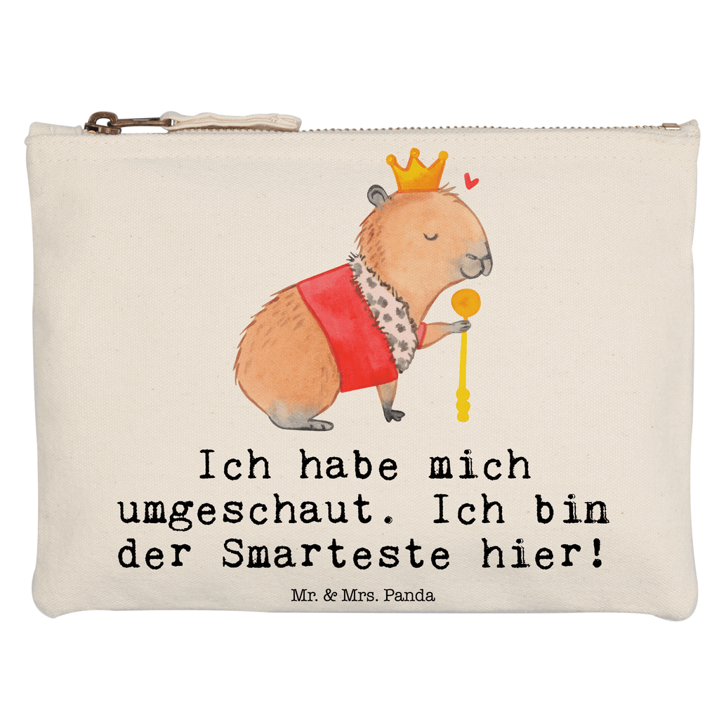 Schminktasche Capybara König Schminktasche, Kosmetiktasche, Kosmetikbeutel, Stiftemäppchen, Etui, Federmappe, Makeup, XXL, Schminketui, Kosmetiketui, Schlamperetui, Tiermotive, Gute Laune, lustige Sprüche, Tiere, Capybara, König