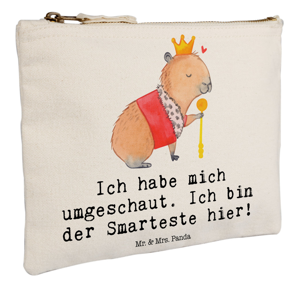 Schminktasche Capybara König Schminktasche, Kosmetiktasche, Kosmetikbeutel, Stiftemäppchen, Etui, Federmappe, Makeup, XXL, Schminketui, Kosmetiketui, Schlamperetui, Tiermotive, Gute Laune, lustige Sprüche, Tiere, Capybara, König