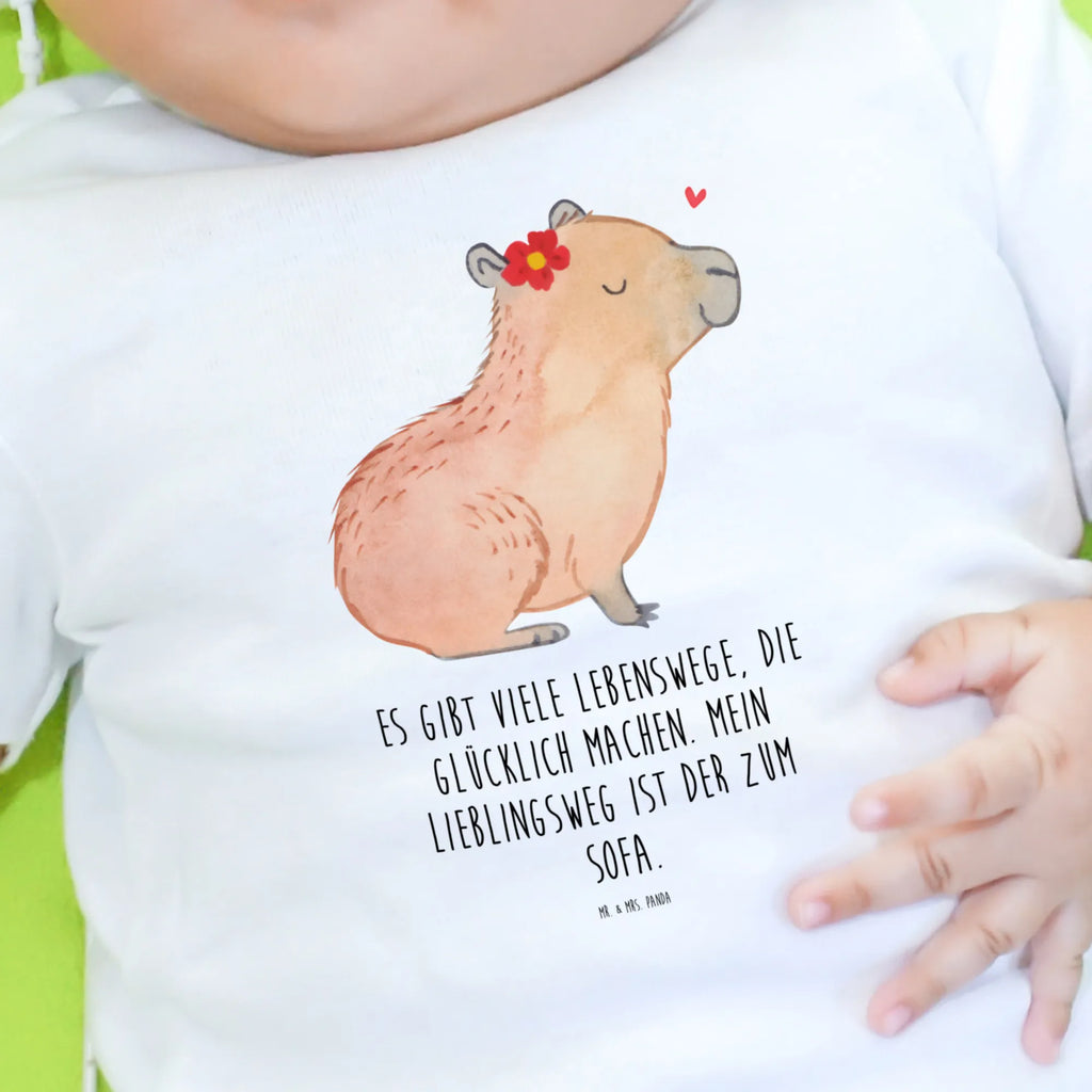 Baby Longsleeve Capybara Blume Mädchen, Jungen, Baby, Langarm, Bio, Kleidung, Tiermotive, Gute Laune, lustige Sprüche, Tiere, Capybara