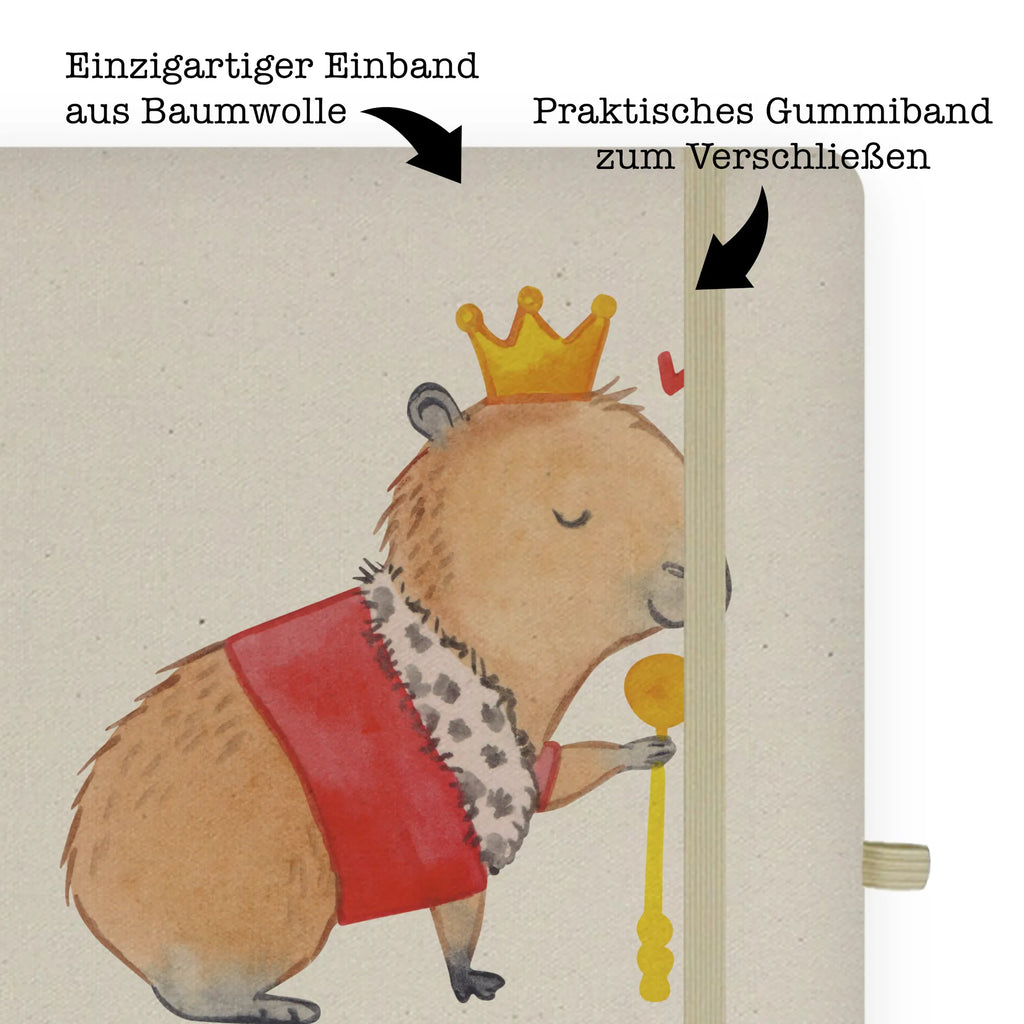 Baumwoll Notizbuch Capybara König Notizen, Eintragebuch, Tagebuch, Notizblock, Adressbuch, Journal, Kladde, Skizzenbuch, Notizheft, Schreibbuch, Schreibheft, Tiermotive, Gute Laune, lustige Sprüche, Tiere, Capybara, König