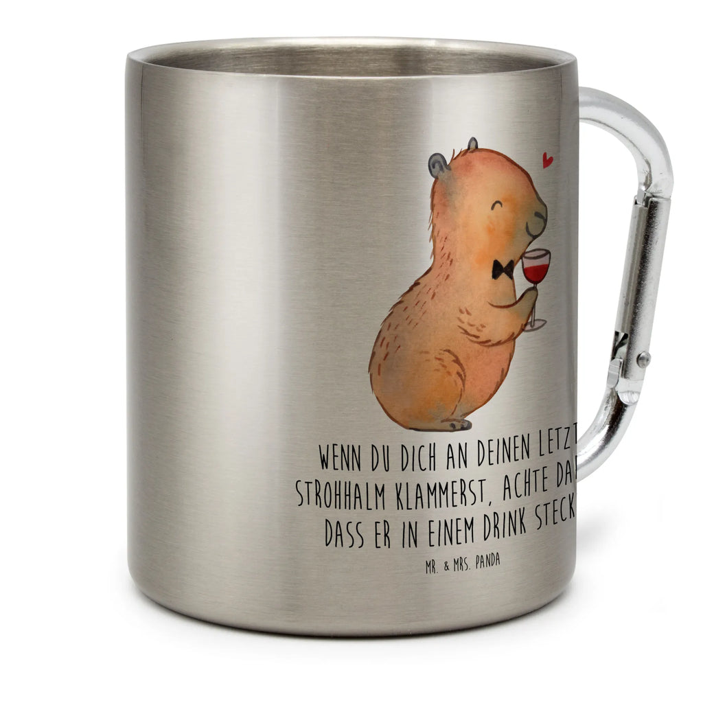 Edelstahlbecher Capybara Wein Edelstahltasse, Karabiner, Edelstahlbecher, Outdoor, Camping, Tasse, Becher, Tiermotive, Gute Laune, lustige Sprüche, Tiere, Capybara Weinflasche, Weinliebhaber Geschenk, Capybara Zeichnung, Adrette Tiere, Panda Handzeichnung, Weintrinkendes Nagetier, Capybara Kunstwerk, Geschenk für Weinkenner, Stilvolles Capybara, Heiterer Capybara, Liebe zum Wein Spruch, Wein Spaßbild, Handgezeichnetes Capybara