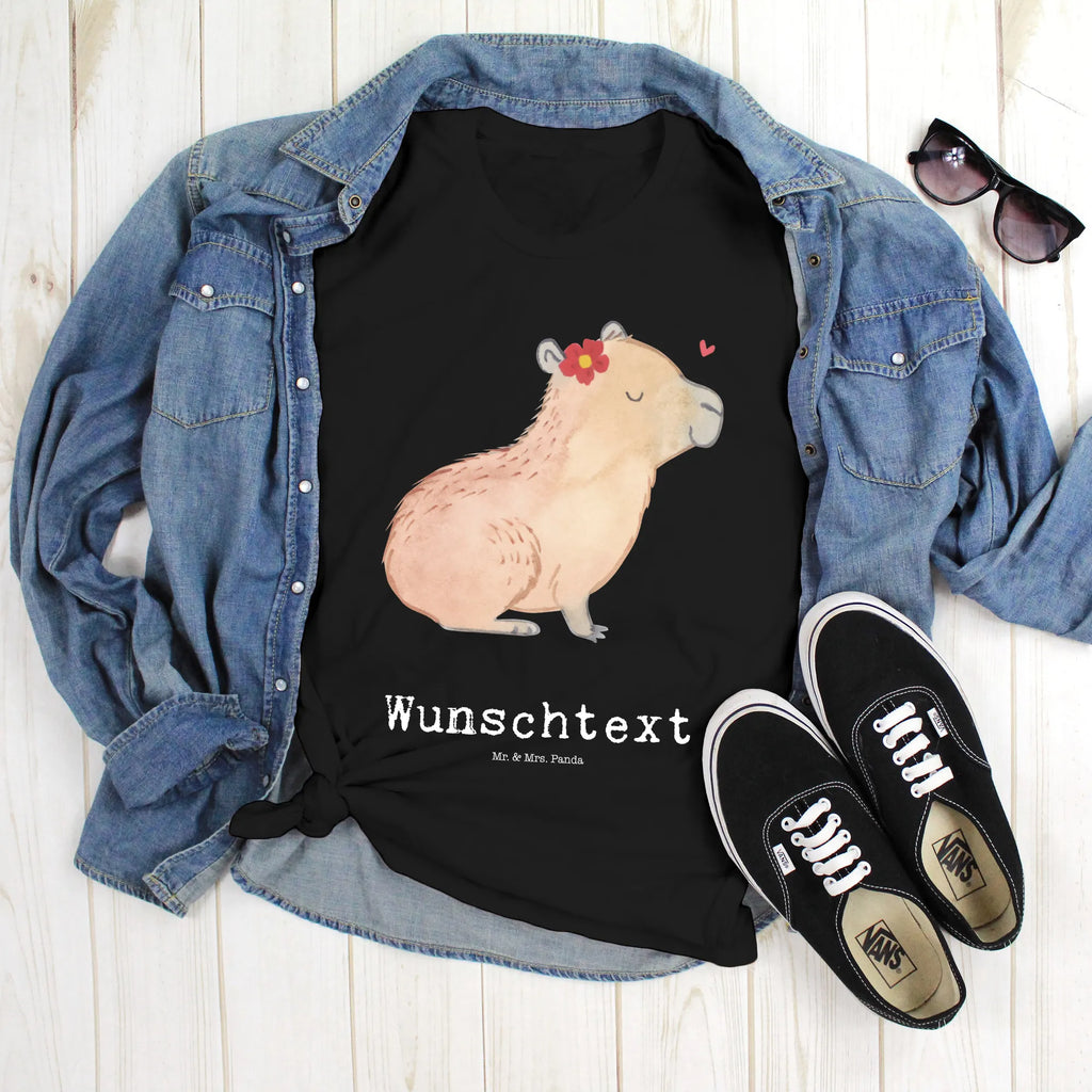 Personalisiertes T-Shirt Capybara Blume T-Shirt Personalisiert, T-Shirt mit Namen, T-Shirt mit Aufruck, Männer, Frauen, Tiermotive, Gute Laune, lustige Sprüche, Tiere, Capybara