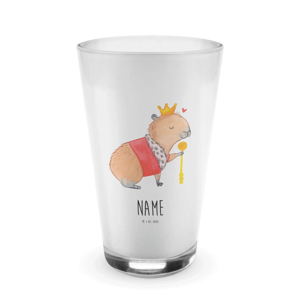 Personalisiertes Glas Capybara König Bedrucktes Glas, Glas mit Namen, Namensglas, Glas personalisiert, Name, Bedrucken, Tiermotive, Gute Laune, lustige Sprüche, Tiere, Capybara, König