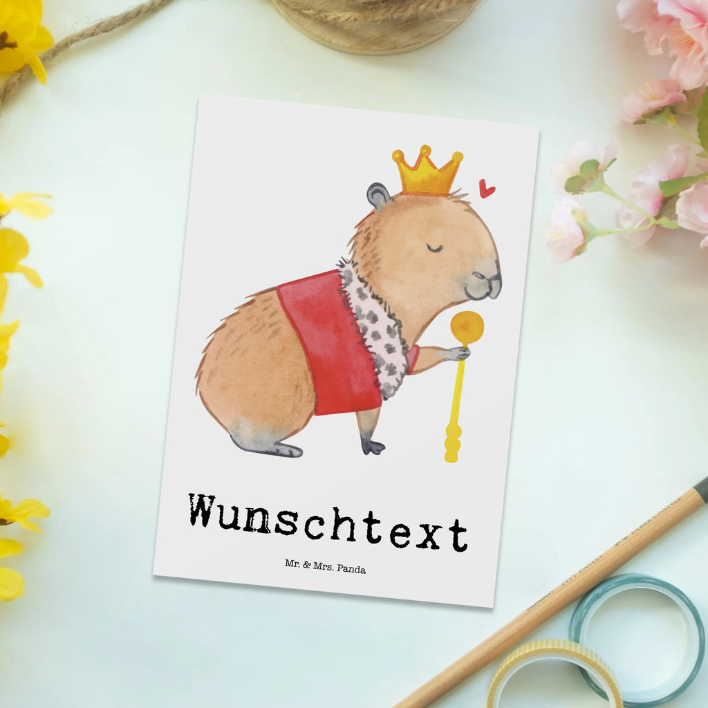 Personalisierte Postkarte Capybara König Postkarte mit Namen, Postkarte bedrucken, Postkarte mit Wunschtext, Postkarte personalisierbar, Geschenkkarte mit Namen, Grußkarte mit Namen, Karte mit Namen, Einladung mit Namen, Ansichtskarte mit Namen, Geschenkkarte mit Wunschtext, Grußkarte mit Wunschtext, Karte mit Wunschtext, Einladung mit Wunschtext, Ansichtskarte mit Wunschtext, Tiermotive, Gute Laune, lustige Sprüche, Tiere, Capybara, König