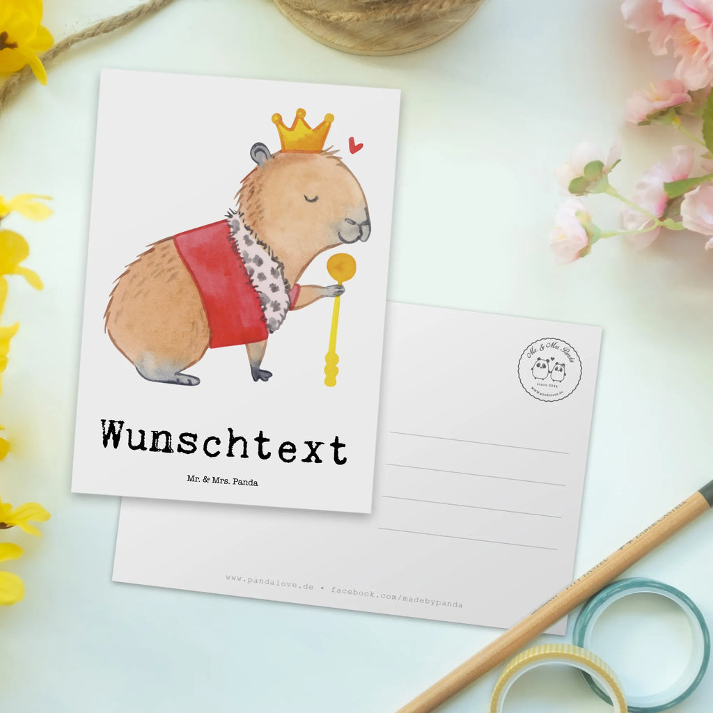 Personalisierte Postkarte Capybara König Postkarte mit Namen, Postkarte bedrucken, Postkarte mit Wunschtext, Postkarte personalisierbar, Geschenkkarte mit Namen, Grußkarte mit Namen, Karte mit Namen, Einladung mit Namen, Ansichtskarte mit Namen, Geschenkkarte mit Wunschtext, Grußkarte mit Wunschtext, Karte mit Wunschtext, Einladung mit Wunschtext, Ansichtskarte mit Wunschtext, Tiermotive, Gute Laune, lustige Sprüche, Tiere, Capybara, König