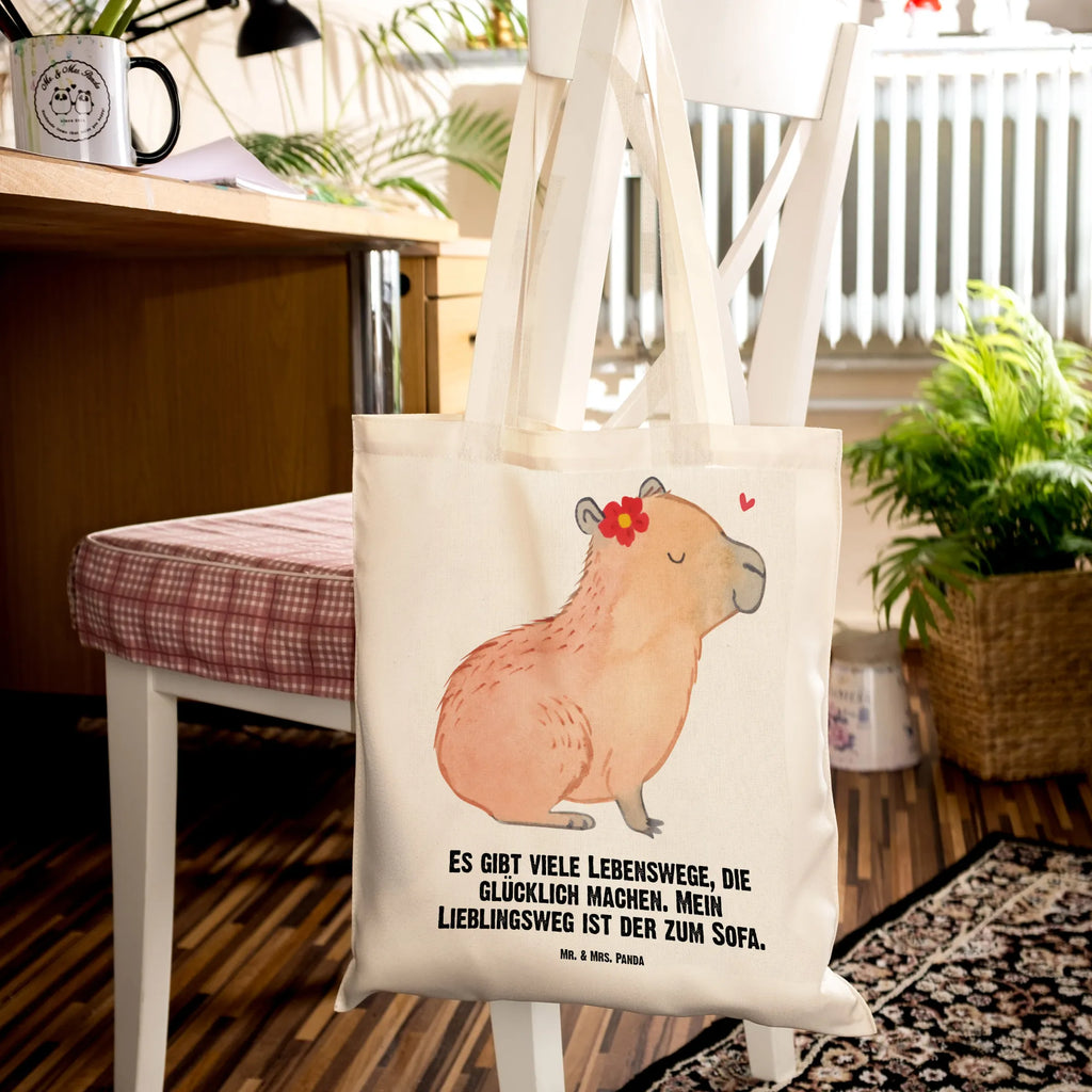 Tragetasche Capybara Blume Beuteltasche, Beutel, Einkaufstasche, Jutebeutel, Stoffbeutel, Tasche, Shopper, Umhängetasche, Strandtasche, Schultertasche, Stofftasche, Tragetasche, Badetasche, Jutetasche, Einkaufstüte, Laptoptasche, Tiermotive, Gute Laune, lustige Sprüche, Tiere, Capybara