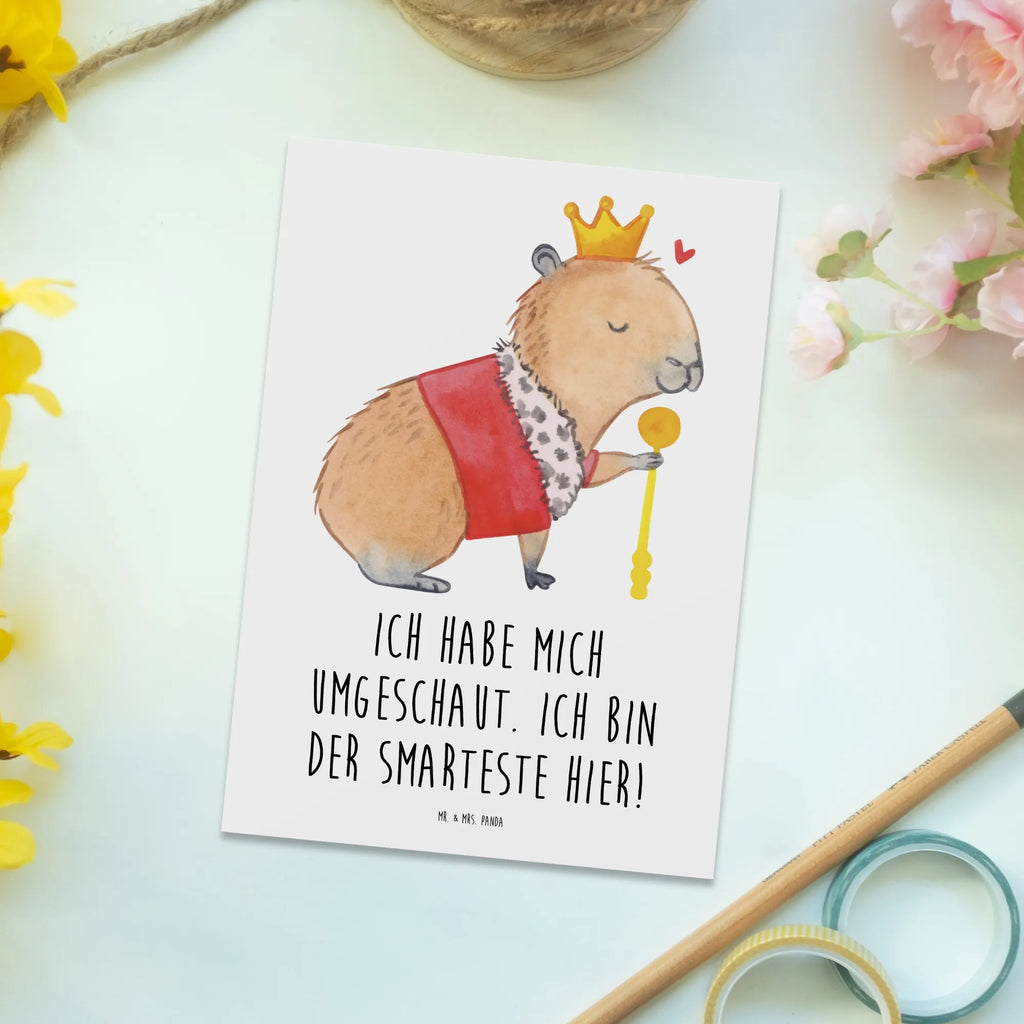 Postkarte Capybara König Postkarte, Karte, Geschenkkarte, Grußkarte, Einladung, Ansichtskarte, Geburtstagskarte, Einladungskarte, Dankeskarte, Ansichtskarten, Einladung Geburtstag, Einladungskarten Geburtstag, Tiermotive, Gute Laune, lustige Sprüche, Tiere, Capybara, König